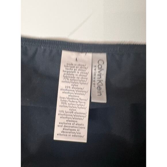 NWT Calvin Klein Swim Skirt Bottom Mid Rise Elastic Waist Black Women's Large - Picture 3 of 5
